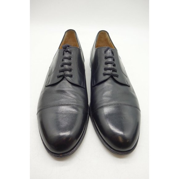 Nordstrom Italian Premier Black Leather Cap Toe Lace Up Oxford Shoes Men\'s 12 D main image 9